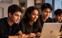Students exploring innovation projects