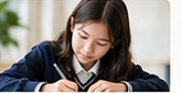 A student practising selective entry skills