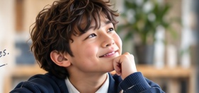 Student looking ahead thoughtfully